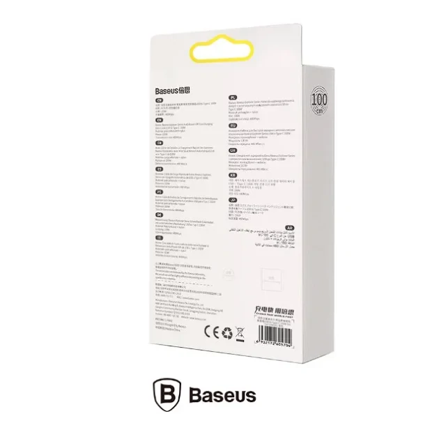 Cablu Alimentare si Date Baseus Explorer Fast Charging USB la USB Type-C 100W 1m Negru-Transparent