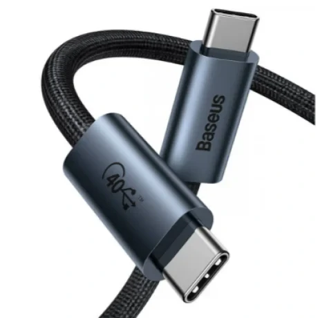 Cablu Alimentare si Date Baseus Flash Fast Charging USB4 USB Type-C la USB Type-C 100W braided 1m Gri