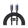 Cablu Alimentare si Date Baseus Flash Fast Charging USB4 USB Type-C la USB Type-C 100W braided 1m Gri