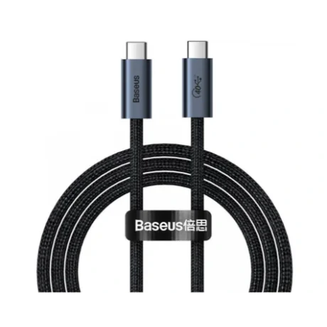 Cablu Alimentare si Date Baseus Flash Fast Charging USB4 USB Type-C la USB Type-C 100W braided 1m Gri