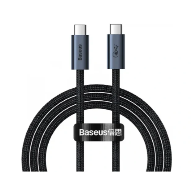 Cablu Alimentare si Date Baseus Flash Fast Charging USB4 USB Type-C la USB Type-C 100W braided 1m Gri