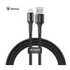 Cablu Alimentare si Date Baseus Halo Fast Charging USB la Lightning iPhone 2.4A brodat LED 1m Negru