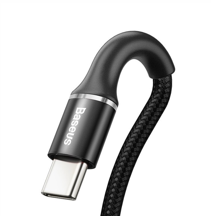Cablu Alimentare si Date Baseus Halo Fast Charging USB la USB Type-C 2A brodat 2m Negru thumb