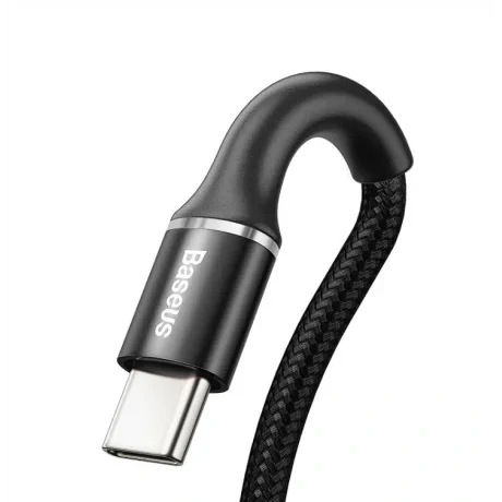 Cablu Alimentare si Date Baseus Halo Fast Charging USB la USB Type-C 2A brodat 2m Negru