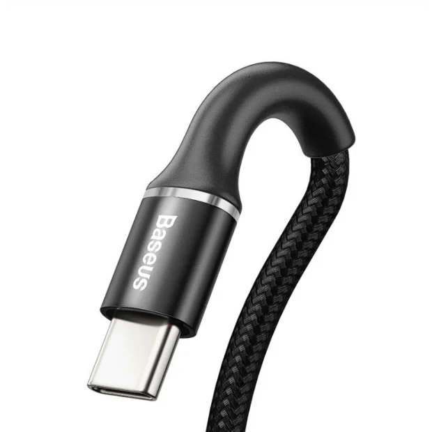 Cablu Alimentare si Date Baseus Halo Fast Charging USB la USB Type-C 2A brodat 2m Negru
