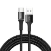 Cablu Alimentare si Date Baseus Halo Fast Charging USB la USB Type-C 40W brodat 1m Negru