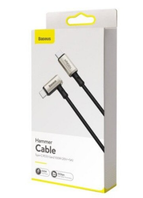 Cablu Alimentare si Date Baseus Hammer Fast Charging USB Type-C la USB Type-C 100W 1.5m Negru thumb