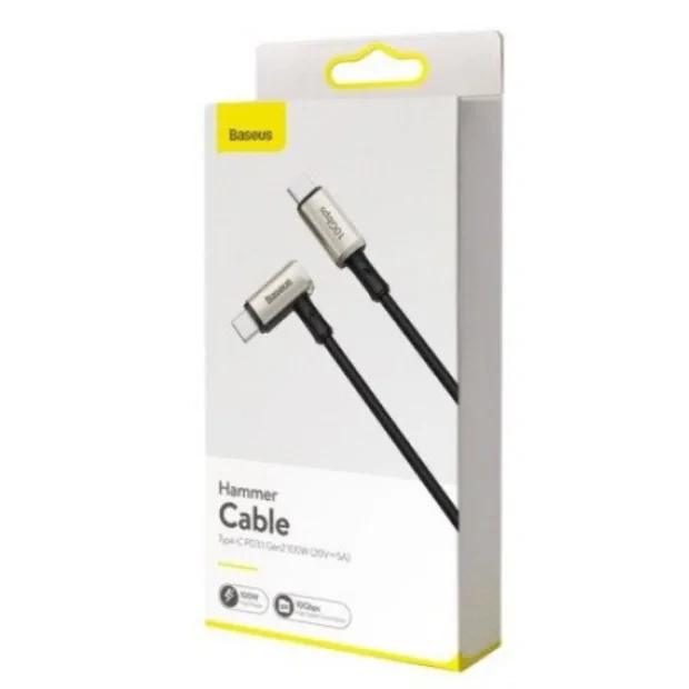 Cablu Alimentare si Date Baseus Hammer Fast Charging USB Type-C la USB Type-C 100W 1.5m Negru