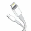 Cablu Alimentare si Date Baseus High Density Braided Fast Charging USB Type-C la Lightning Iphone PD 20W braided 1m Alb