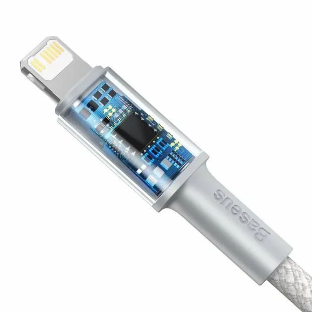 Cablu Alimentare si Date Baseus High Density Braided Fast Charging USB Type-C la Lightning Iphone PD 20W braided 1m Alb