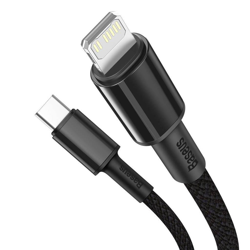 Cablu Alimentare si Date Baseus High Density Braided Fast Charging USB Type-C la Lightning Iphone PD 20W braided 1m Negru thumb
