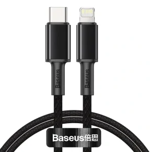 Cablu Alimentare si Date Baseus High Density Braided Fast Charging USB Type-C la Lightning Iphone PD 20W braided 2m Negru