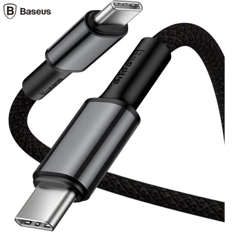 Cablu Alimentare si Date Baseus High Density Braided Fast Charging USB Type-C la USB Type-C 100W braided 1m Negru