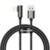 Cablu Alimentare si Date Baseus Legend Elbow Fast Charging USB la Lightning Iphone 2.4A braided 1m Negru