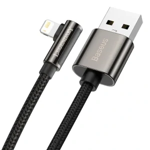 Cablu Alimentare si Date Baseus Legend Elbow Fast Charging USB la Lightning Iphone 2.4A braided 2m Negru