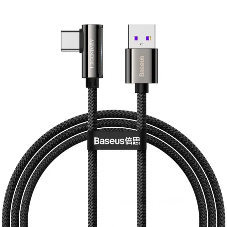 Cablu Alimentare si Date Baseus Legend Elbow Fast Charging USB la USB Type-C 66W braided 1m Negru