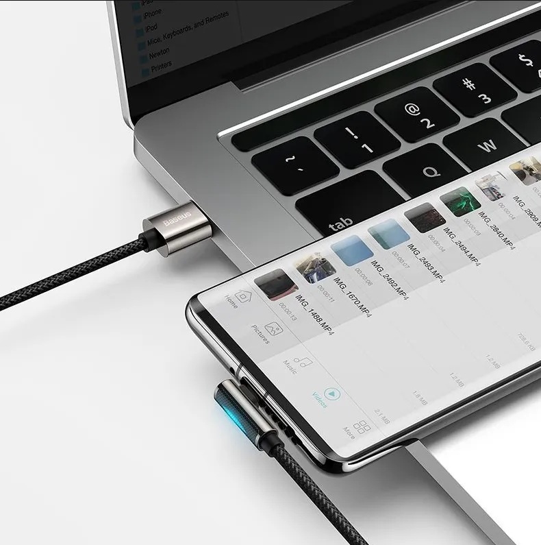 Cablu Alimentare si Date Baseus Legend Elbow Fast Charging USB la USB Type-C 66W braided 2m Negru thumb