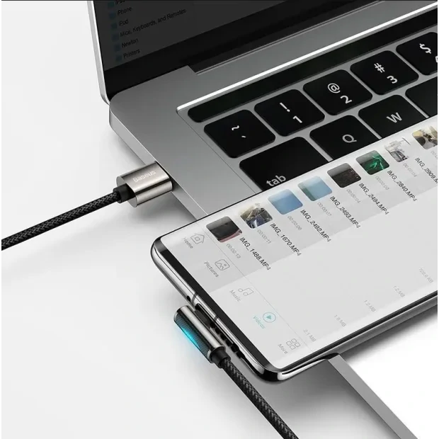 Cablu Alimentare si Date Baseus Legend Elbow Fast Charging USB la USB Type-C 66W braided 2m Negru