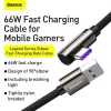 Cablu Alimentare si Date Baseus Legend Elbow Fast Charging USB la USB Type-C 66W braided 2m Negru