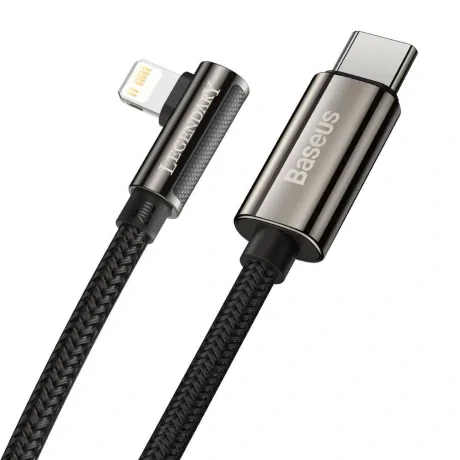 Cablu Alimentare si Date Baseus Legend Elbow Fast Charging USB Type-C la Lightning Iphone PD 20W braided 2m Negru