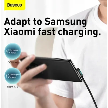 Cablu Alimentare si Date Baseus Legend Elbow Fast Charging USB Type-C la USB Type-C 100W braided 1m Negru