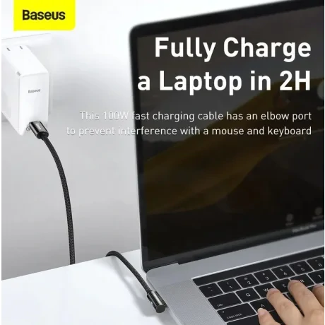 Cablu Alimentare si Date Baseus Legend Elbow Fast Charging USB Type-C la USB Type-C 100W braided 1m Negru