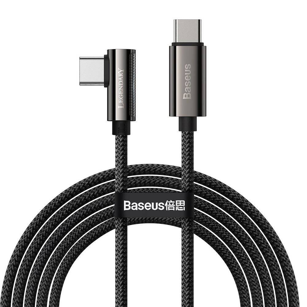 Cablu Alimentare si Date Baseus Legend Elbow Fast Charging USB Type-C la USB Type-C 100W braided 2m Negru thumb