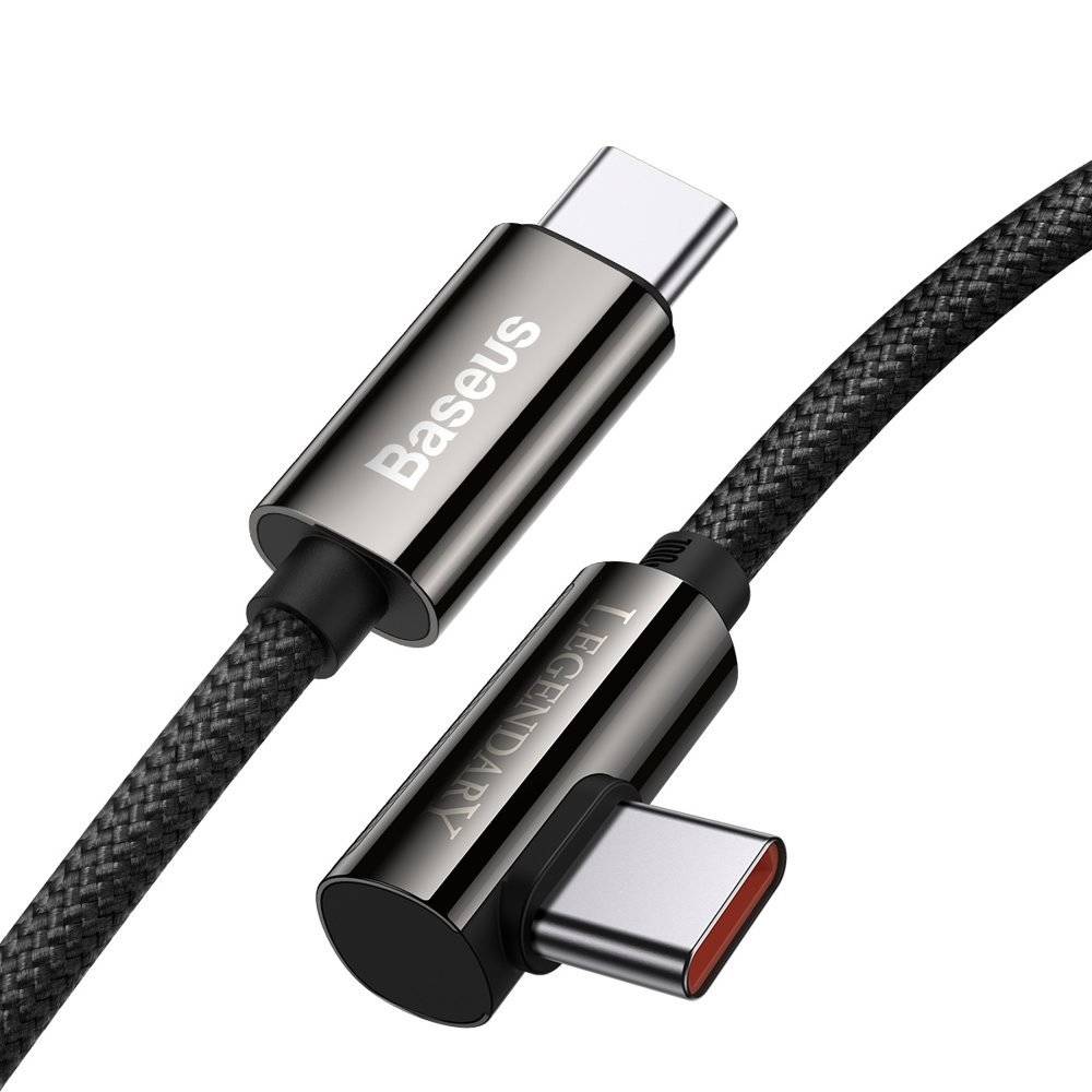 Cablu Alimentare si Date Baseus Legend Elbow Fast Charging USB Type-C la USB Type-C 100W braided 2m Negru thumb