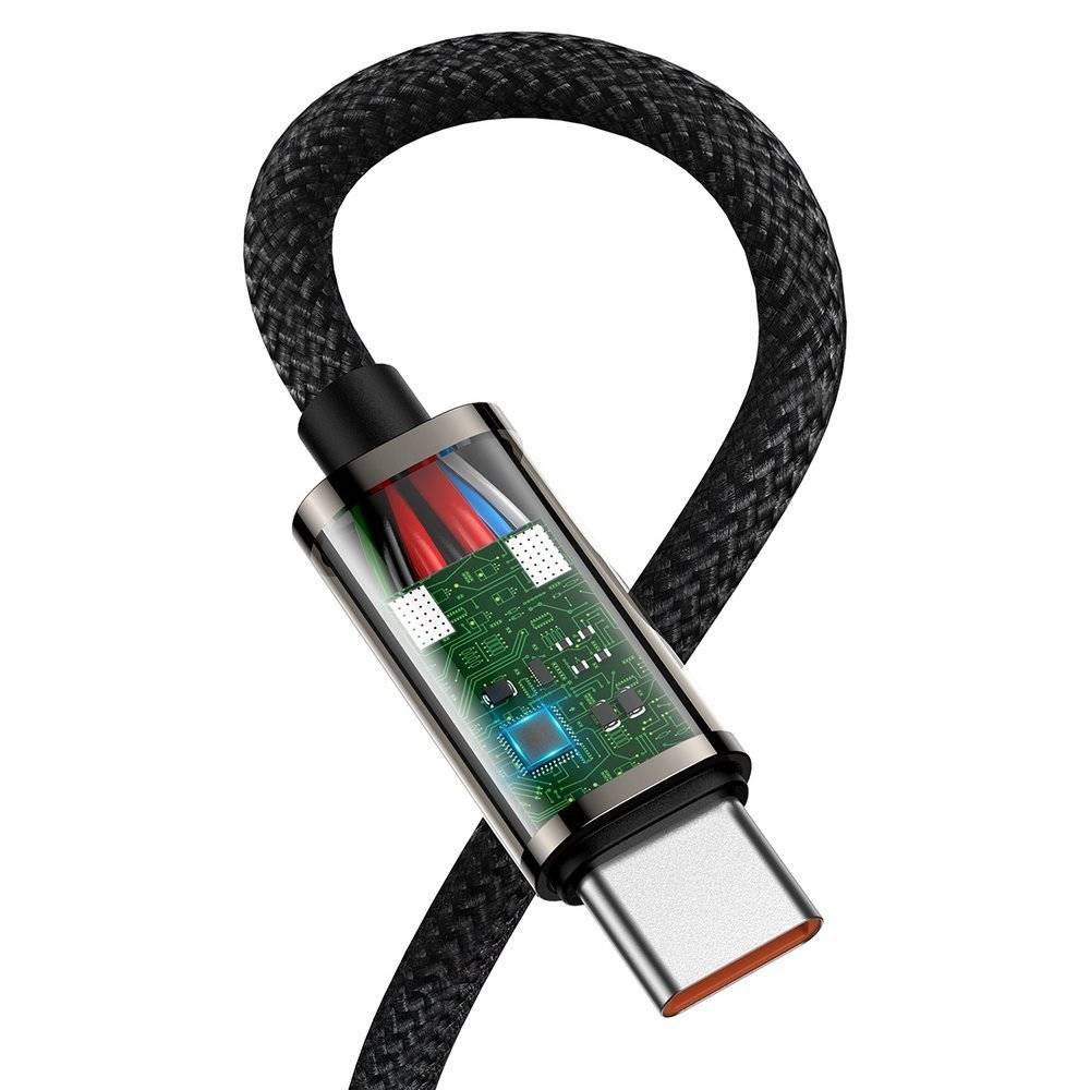 Cablu Alimentare si Date Baseus Legend Elbow Fast Charging USB Type-C la USB Type-C 100W braided 2m Negru thumb