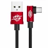 Cablu Alimentare si Date Baseus MVP 2 Fast Charging USB la USB Type-C 100W brodat 2m Negru+Rosu
