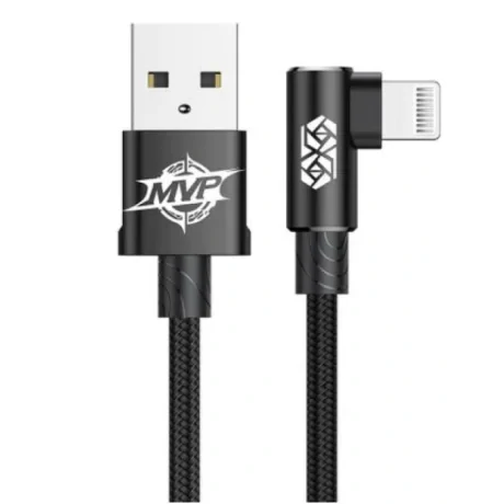Cablu Alimentare si Date Baseus MVP Fast Charging USB la Lightning iPhone 2A brodat 1m Negru