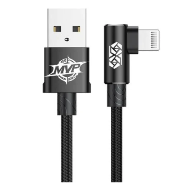 Cablu Alimentare si Date Baseus MVP Fast Charging USB la Lightning iPhone 2A brodat 1m Negru