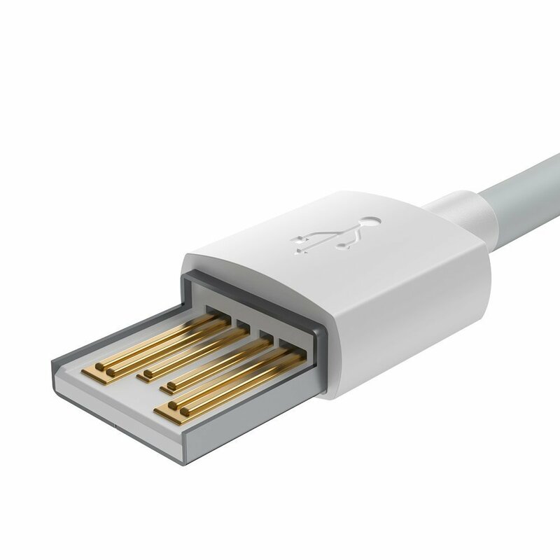 Cablu Alimentare si Date Baseus Simple Wisdom Fast Charging KIT 2 x USB la Lightning Iphone 2.4A 1.5m Alb thumb