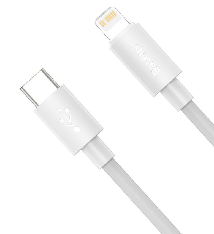 Set 2 x Cablu Alimentare si Date Baseus Simple Wisdom Fast Charging USB Type-C la Lighting iPhone PD 20W 1.5m Alb thumb