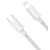 Set 2 x Cablu Alimentare si Date Baseus Simple Wisdom Fast Charging USB Type-C la Lighting iPhone PD 20W 1.5m Alb