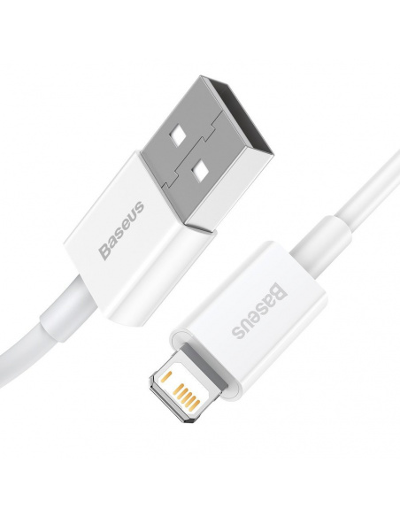 Cablu Alimentare si Date Baseus Superior Fast Charging USB la Lightning Iphone 2.4A 0.25m Alb thumb