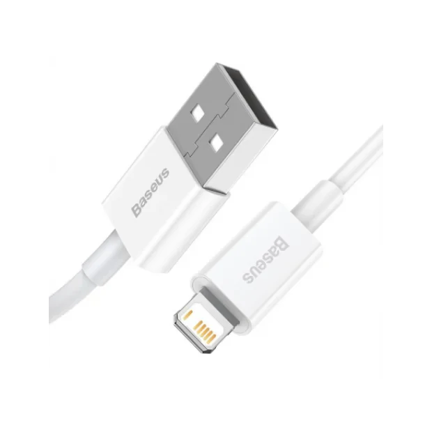 Cablu Alimentare si Date Baseus Superior Fast Charging USB la Lightning Iphone 2.4A 0.25m Alb