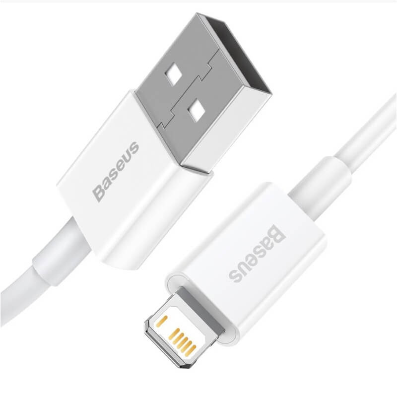 Cablu Alimentare si Date Baseus Superior Fast Charging USB la Lightning Iphone 2.4A 1.5m Alb thumb