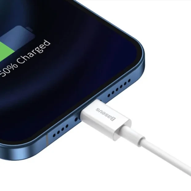 Cablu Alimentare si Date Baseus Superior Fast Charging USB la Lightning Iphone 2.4A 1.5m Alb