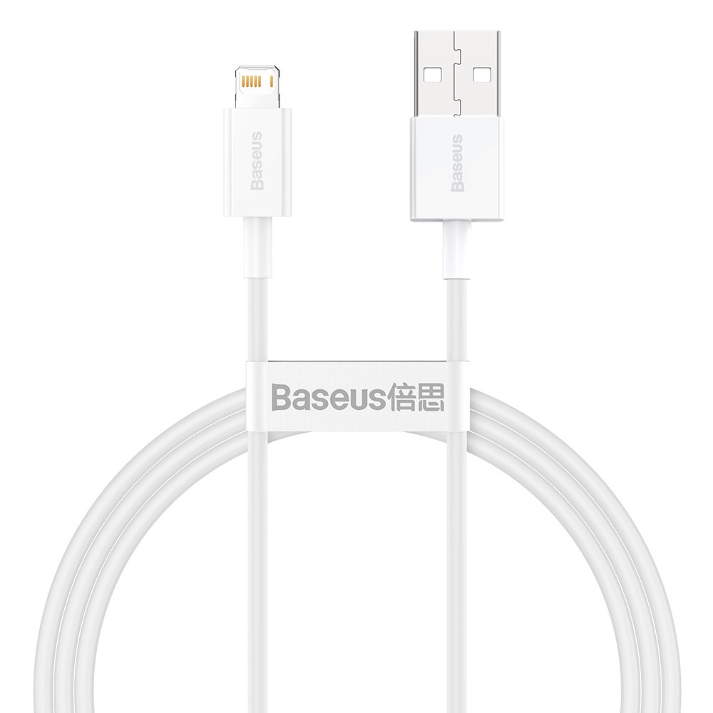 Cablu Alimentare si Date Baseus Superior Fast Charging USB la Lightning Iphone 2.4A 1m Alb thumb