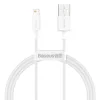 Cablu Alimentare si Date Baseus Superior Fast Charging USB la Lightning Iphone 2.4A 1m Alb
