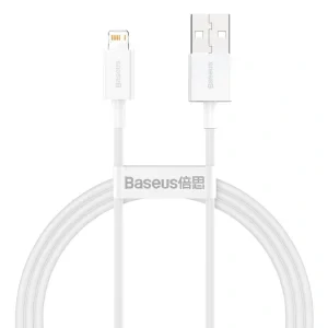Cablu Alimentare si Date Baseus Superior Fast Charging USB la Lightning Iphone 2.4A 1m Alb