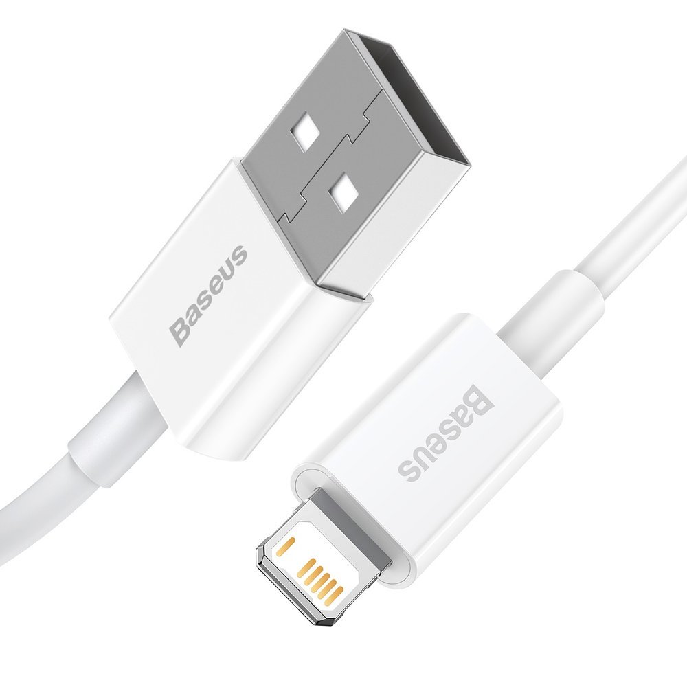 Cablu Alimentare si Date Baseus Superior Fast Charging USB la Lightning Iphone 2.4A 1m Alb thumb