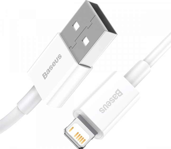 Cablu Alimentare si Date Baseus Superior Fast Charging USB la Lightning Iphone 2.4A 2m Alb thumb