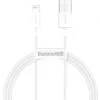 Cablu Alimentare si Date Baseus Superior Fast Charging USB la Lightning Iphone 2.4A 2m Alb