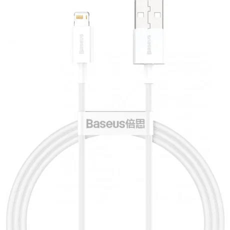 Cablu Alimentare si Date Baseus Superior Fast Charging USB la Lightning Iphone 2.4A 2m Alb