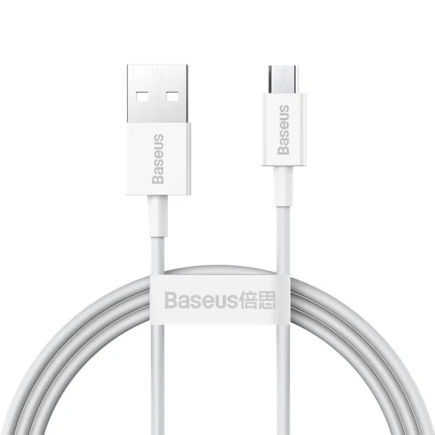 Cablu Alimentare si Date Baseus Superior Fast Charging USB la Micro-USB 2A 1m Alb