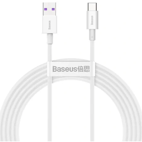Cablu Alimentare si Date Baseus Superior Fast Charging USB la USB Type-C 66W 2m Alb