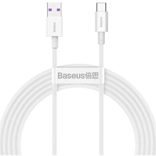 Cablu Alimentare si Date Baseus Superior Fast Charging USB la USB Type-C 66W 2m Alb