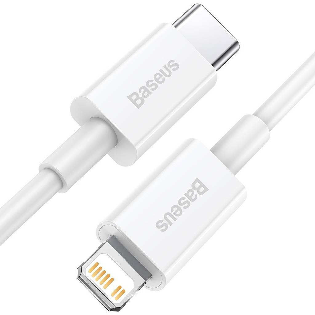 Cablu Alimentare si Date Baseus Superior Fast Charging USB Type-C la Lightning Iphone PD 20W 0.25m Alb thumb